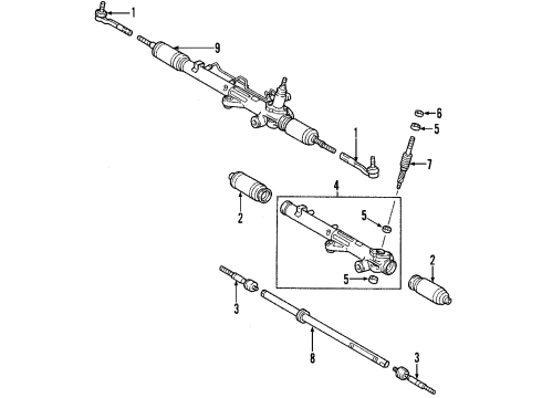 2005 Toyota Sequoia P/S Pump & Hoses, Steering Gear & Linkage Diagram