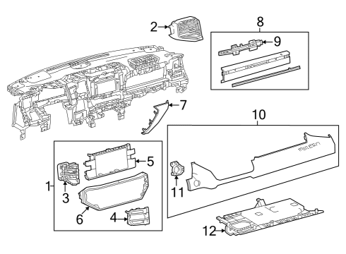 2023 Toyota Sequoia Cluster & Switches, Instrument Panel Diagram 1 - Thumbnail