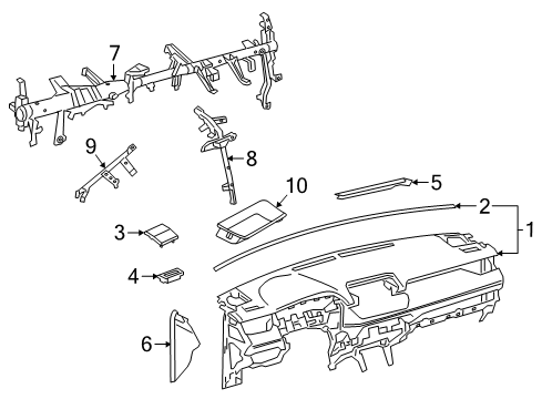 2023 Toyota RAV4 Prime Cluster & Switches, Instrument Panel Diagram