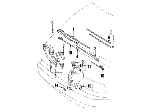 1991 Toyota Previa Wiper & Washer Components Diagram