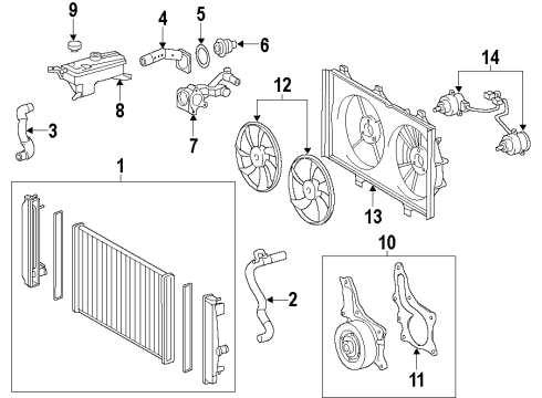 2013 Scion tC Cooling System, Radiator, Water Pump, Cooling Fan Diagram