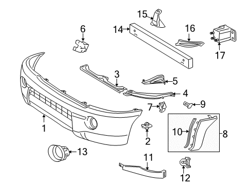 2007 Toyota Tacoma Front Bumper Diagram
