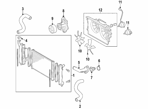 2007 Scion tC Fan Blade, Passenger Side Diagram for 16361-28081