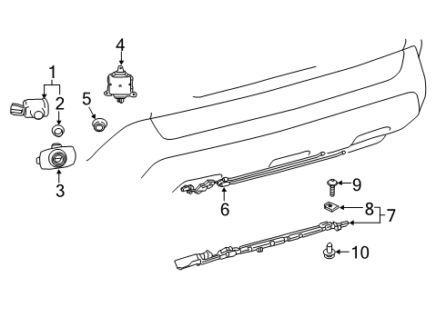 2023 Toyota RAV4 Prime Electrical Components - Rear Bumper Diagram