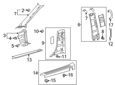 2004 Toyota Sienna Interior Trim - Pillars, Rocker & Floor Diagram