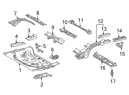 Reinforcement, Rear Floor Panel, Driver Side Diagram for 58364-42030
