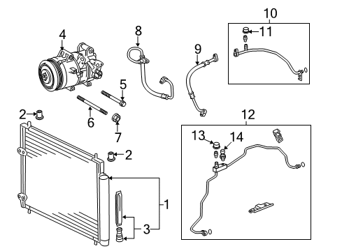2014 Toyota Corolla Compressor Diagram for 88320-0Z070
