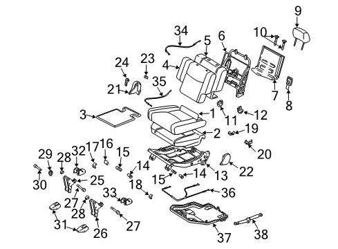 Pin Sub-Assembly, Seat Track Open Lever, Driver Side Diagram for 72205-60070