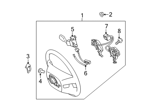 2008 Toyota Tundra Steering Wheel, Brown Diagram for 45100-0C220-E0