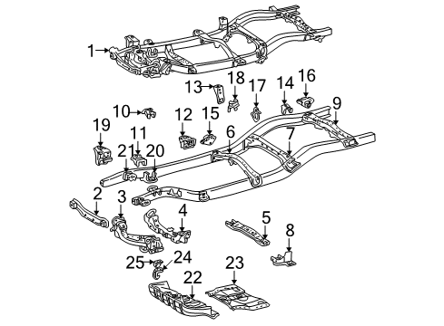 2003 Toyota Tacoma Frame & Components Diagram 1 - Thumbnail