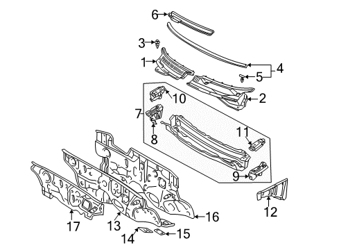 2004 Toyota Matrix Cowl Diagram