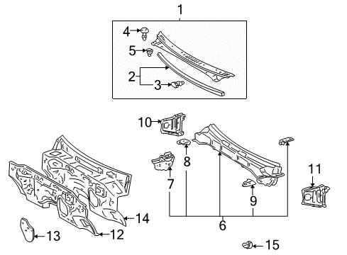 2005 Toyota Sequoia Cowl Diagram