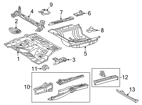 2016 Toyota Camry Rear Body - Floor & Rails Diagram