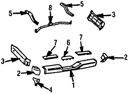 1989 Toyota 4Runner Step Assembly, Rear Diagram for 52105-89107