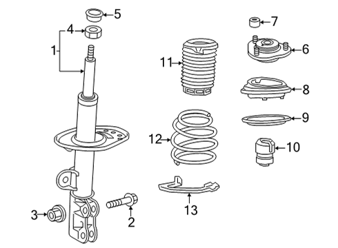2022 Toyota Corolla Cross Struts & Components - Front Diagram