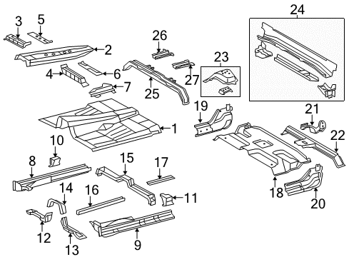 2018 Toyota Tundra Cab - Floor Diagram