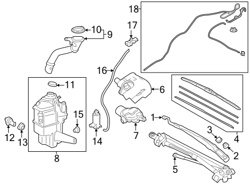 2023 Toyota Crown Wiper & Washer Components Diagram