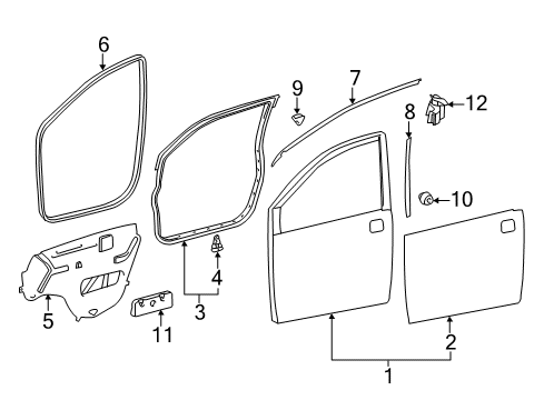2020 Toyota Sienna Front Door Diagram