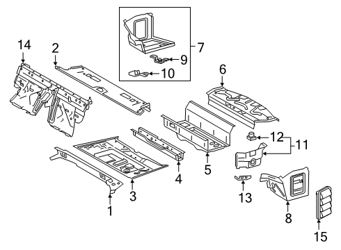 2024 Toyota GR Supra Rear Floor & Rails Diagram