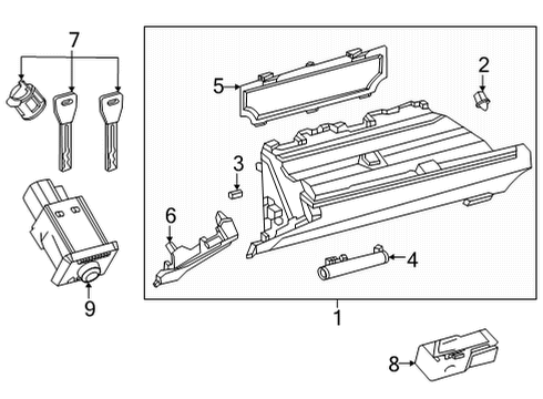 2022 Toyota Mirai Glove Box Diagram
