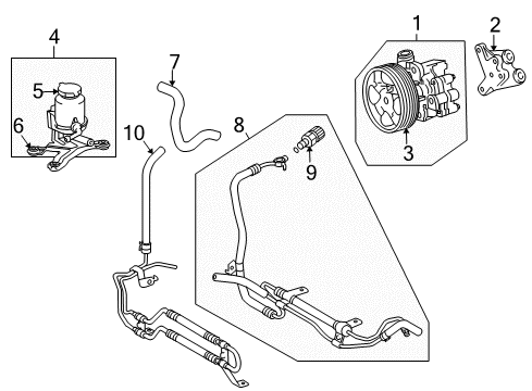 2011 Toyota Tundra Power Steering Pump Diagram for 44310-0C110
