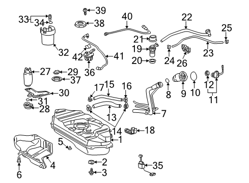 2005 Toyota Echo Air Filter Diagram for 17801-21030