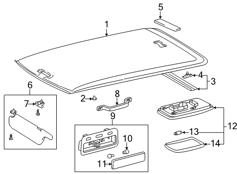 1998 Toyota RAV4 Dome Lamp, Gray Diagram for 81260-14080-B6