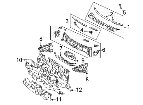 2004 Toyota RAV4 Cowl Diagram