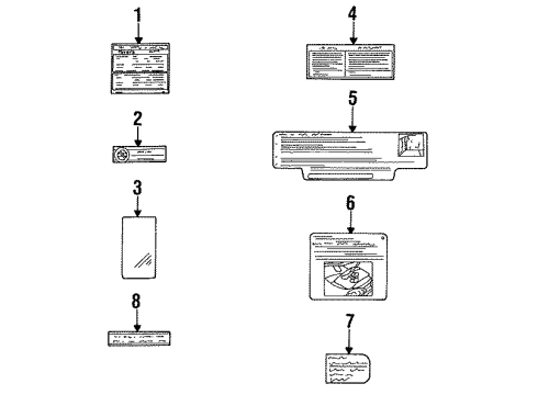 1998 Toyota Supra Information Labels Diagram 1 - Thumbnail
