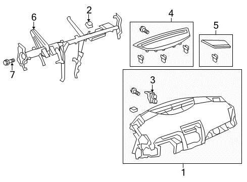 2008 Toyota Camry Cluster & Switches, Instrument Panel Diagram 1 - Thumbnail