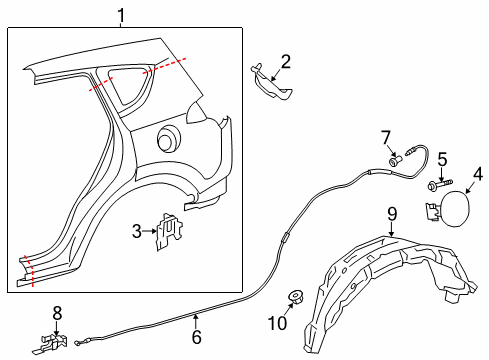 2015 Toyota RAV4 Fuel Door Diagram