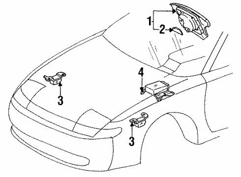 1993 Toyota Celica Air Bag Components Diagram