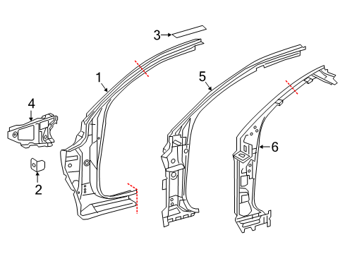 2020 Toyota Tacoma Hinge Pillar, Rocker Diagram 1 - Thumbnail