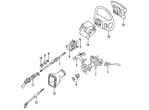 1997 Toyota Supra Steering Column & Wheel, Steering Gear & Linkage Diagram