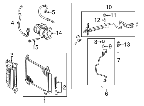 2012 Toyota Yaris A/C Condenser, Compressor & Lines Diagram