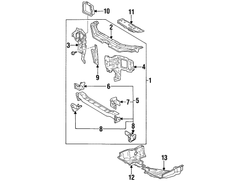1996 Toyota Paseo Radiator Support Diagram