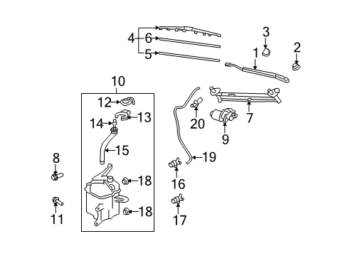 2015 Scion xB Windshield - Wiper & Washer Components Diagram