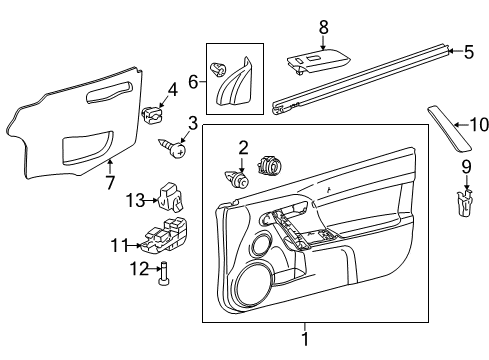 2013 Scion tC Interior Trim - Door Diagram