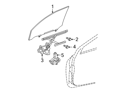 2010 Toyota RAV4 Front Door - Glass & Hardware Diagram