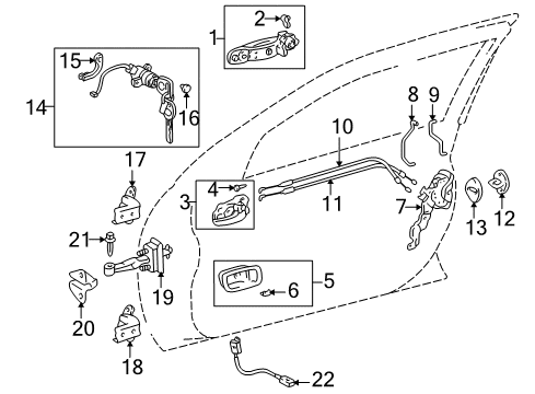 Pin, Front Door Check Diagram for 68617-53010