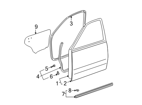 2004 Toyota Tundra Front Door Diagram