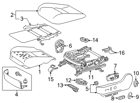 Shield, Front Seat Cushion, Inner Driver Side Diagram for 71862-42110-C0