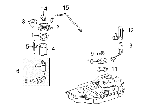 Tube Sub-Assembly, Fuel Tank Main Diagram for 77209-48040