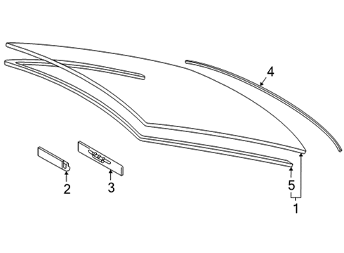 2017 Toyota Mirai Glass, Reveal Moldings Diagram 1 - Thumbnail