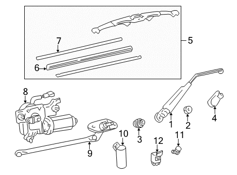 Plate, Rear Wiper Rubber Backing Diagram for 85224-10200