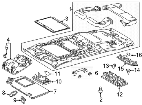 2023 Toyota Highlander Map Lamp Assembly, Black Diagram for 63650-0EA50-C0