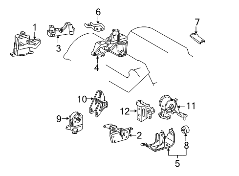 2010 Toyota RAV4 Engine & Trans Mounting Diagram