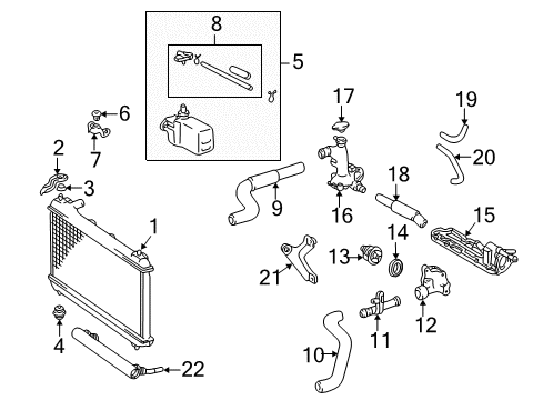1997 Toyota Camry Radiator & Components Diagram