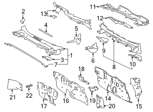 2020 Toyota Corolla Dash Panel Diagram for 55101-02D00