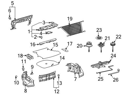 2004 Toyota Solara Interior Trim - Rear Body Diagram
